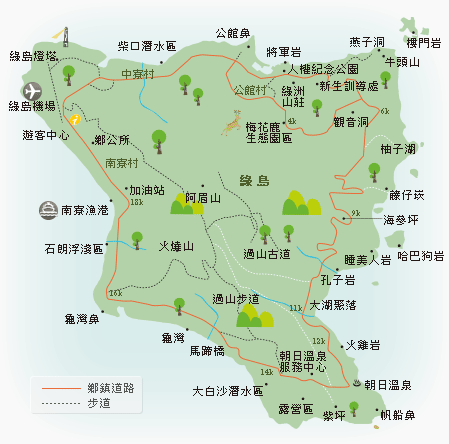 綠島景點地圖
